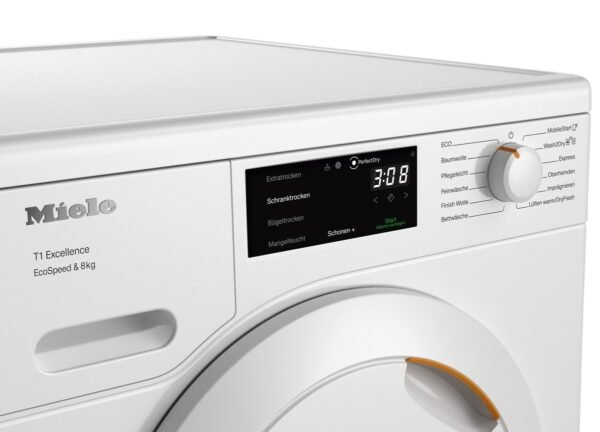 MIELE TEB645WP EcoSpeed&8kg Wärmepumpentrockner T1 Chrome Edition (8 kg, Lotosweiß)