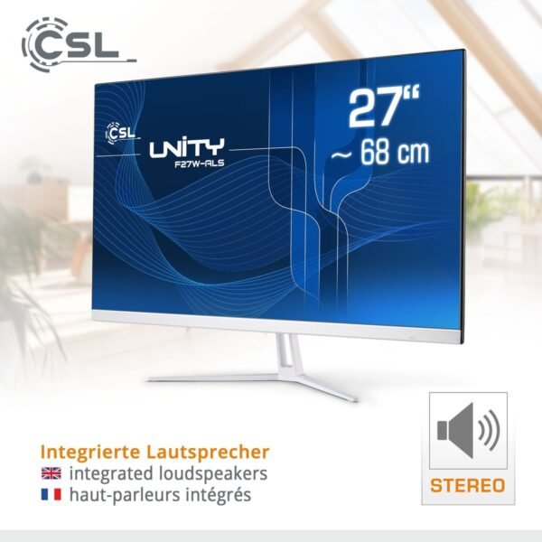 CSL Unity F27W-ALS, All-in-One-PC mit 27 Zoll Display, 8 GB RAM, 2000 GB SSD, Weiß
