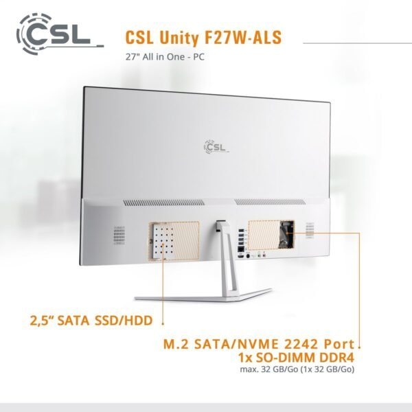 4061474206295_5.jpg CSL Unity F27W-ALS, All-in-One-PC mit 27 Zoll Display, 32 GB RAM, 256 GB SSD, Weiß