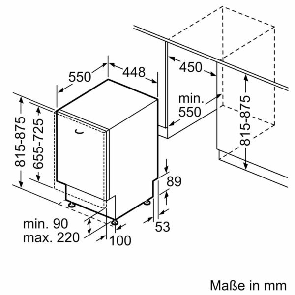 SIEMENS SR63EX25KE iQ300 Geschirrspüler (vollintegrierbar, 448 mm breit, 44 dB (A), B)