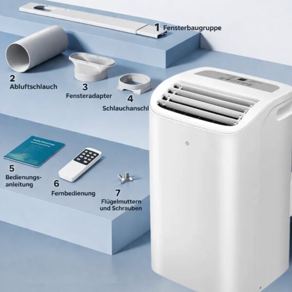 JUNG RAKS PRO AIR 12 12000BTU mobiles Klimagerät Weiß (Max. Raumgröße: 30 m², EEK: A)