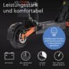 JOYOR S8E Elektroroller mit Sitz 45 km/h E-Scooter (10 Zoll, Schwarz)