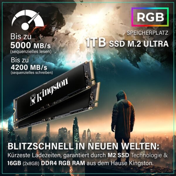 GREED MK2 AMD – Gaming PC – 32GB RAM, Gaming PC mit AMD Ryzen™ 7 7-5700X Prozessor, 32 GB RAM, 1000 GB SSD, NVIDIA GeForce RTX™ 5060 Ti, Windows 11 Pro