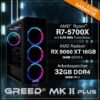 GREED MK2 Plus AMD – 4K, Gaming PC mit AMD Ryzen™ 7 7 5700X Prozessor, 32 GB RAM, 1 TB SSD, AMD Radeon™ RX 9060 XT, Windows 11 Pro