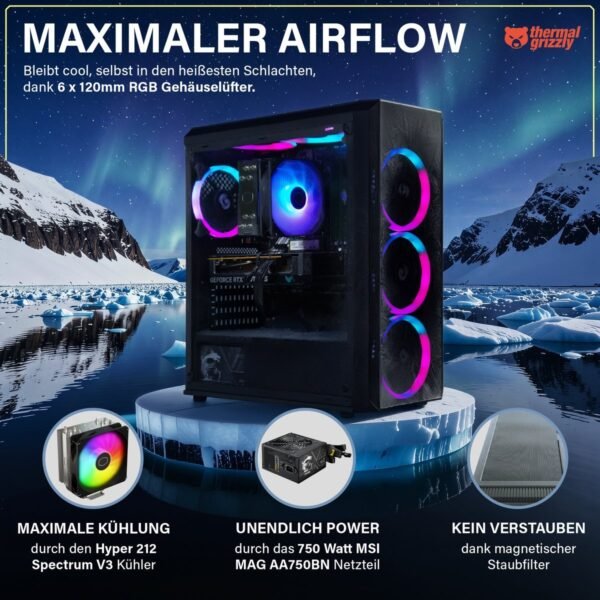GREED MK2 Plus AMD – 4K, Gaming PC mit AMD Ryzen™ 7 7 5700X Prozessor, 32 GB RAM, 1 TB SSD, AMD Radeon™ RX 9060 XT, Windows 11 Pro