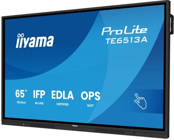IIYAMA TE6513A-B1AG 65 IN UHD IR 40P T POINTS 4K UHD Monitor (Flat, 64,5 Zoll / 163,9 cm, UHD 4K)