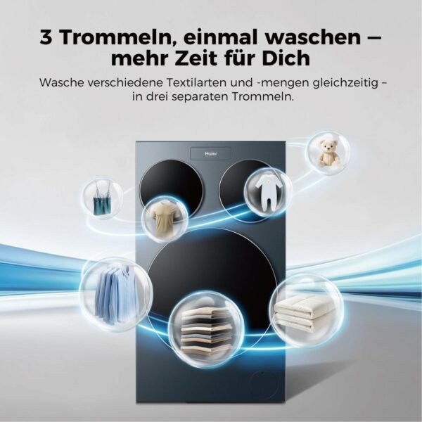HAIER HAMQD 410CBL9GN-84, 3 Trommeln MultiWash Waschmaschine (10 kg, 1330 U/Min., A)