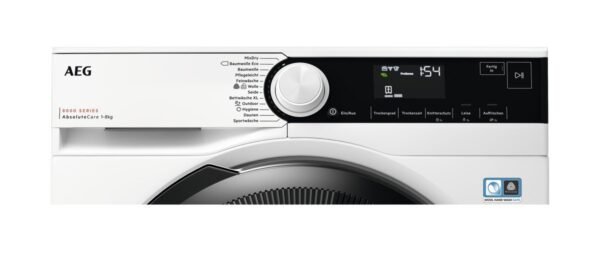 7332543841554_2.jpg AEG TR8T70680 Wärmepumpentrockner Serie 8000 AbsoluteCare® mit Trommelsteuerung (8 kg, Weiß / Schwarz / Weiß)